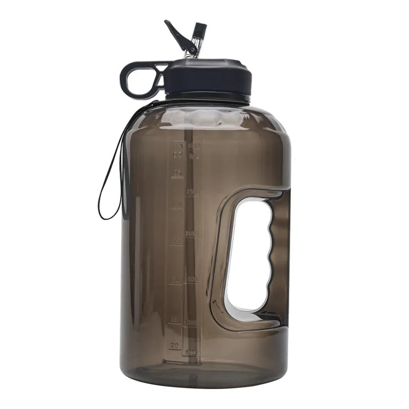 3.78L Portable Clear Plastic Sports Camping Water Bottle With Straw