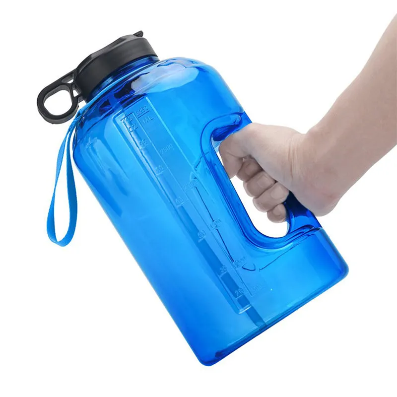 3.78L Portable Clear Plastic Sports Camping Water Bottle With Straw