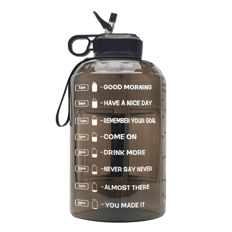 3.78L Portable Clear Plastic Sports Camping Water Bottle With Straw