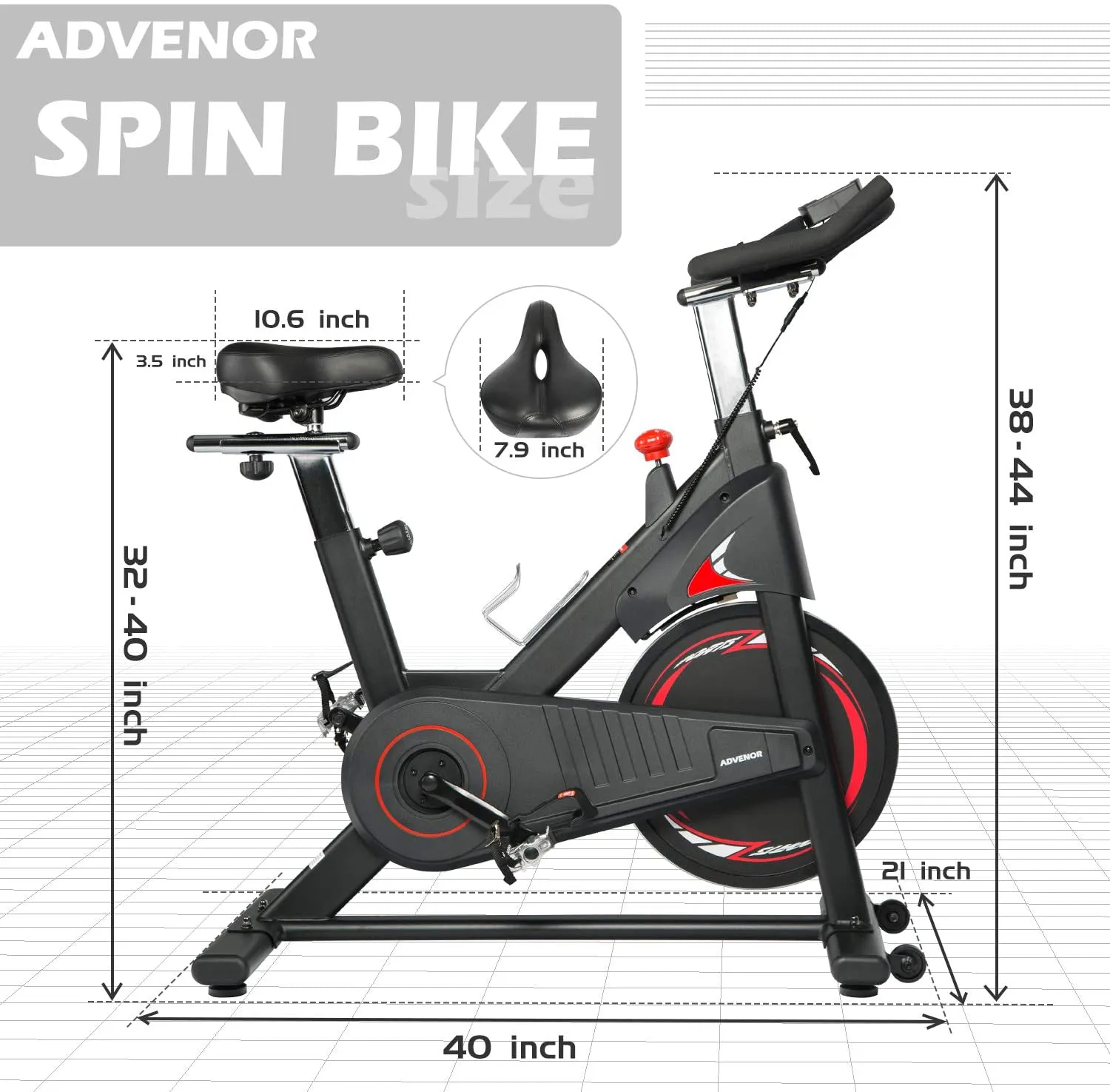 ADVENOR Magnetic Resistance Exercise Bike, Indoor Stationary Bikes for Home Workout, Quiet Belt Drive with LCD Monitor, Support up to 330 lbs, Flywheel 35 lbs