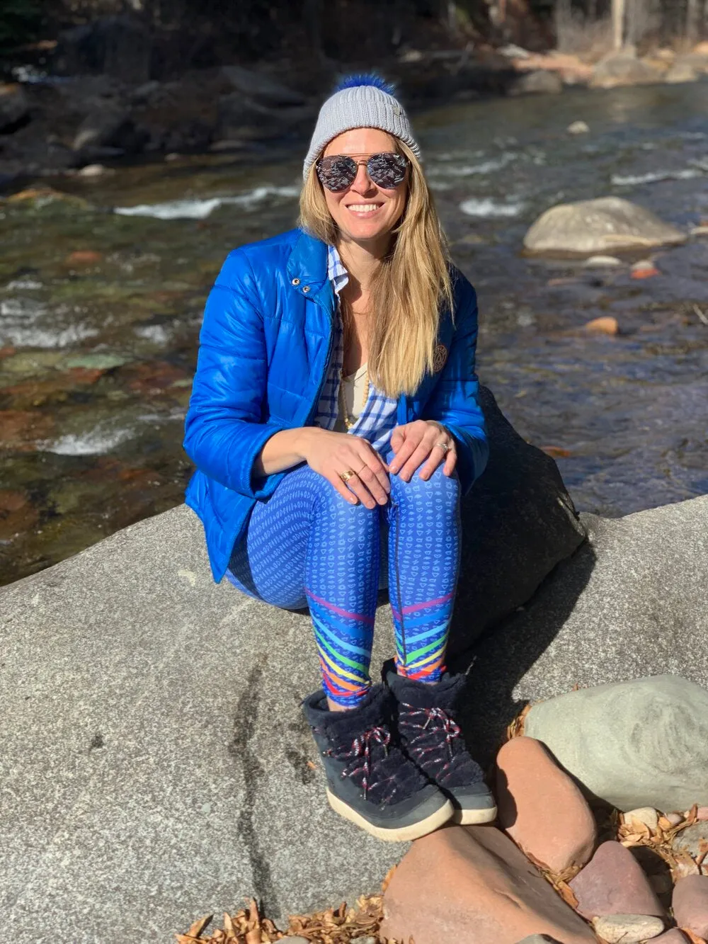 Blue Chakra Symbols High Waist Yoga Leggings