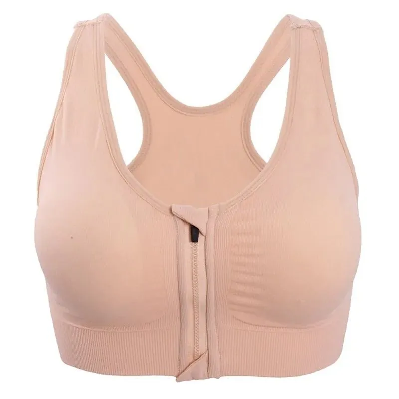 Cloud Hide Sports Bra Women Front Zipper - Push Up Yoga Crop Top Bras Vest Sportswear