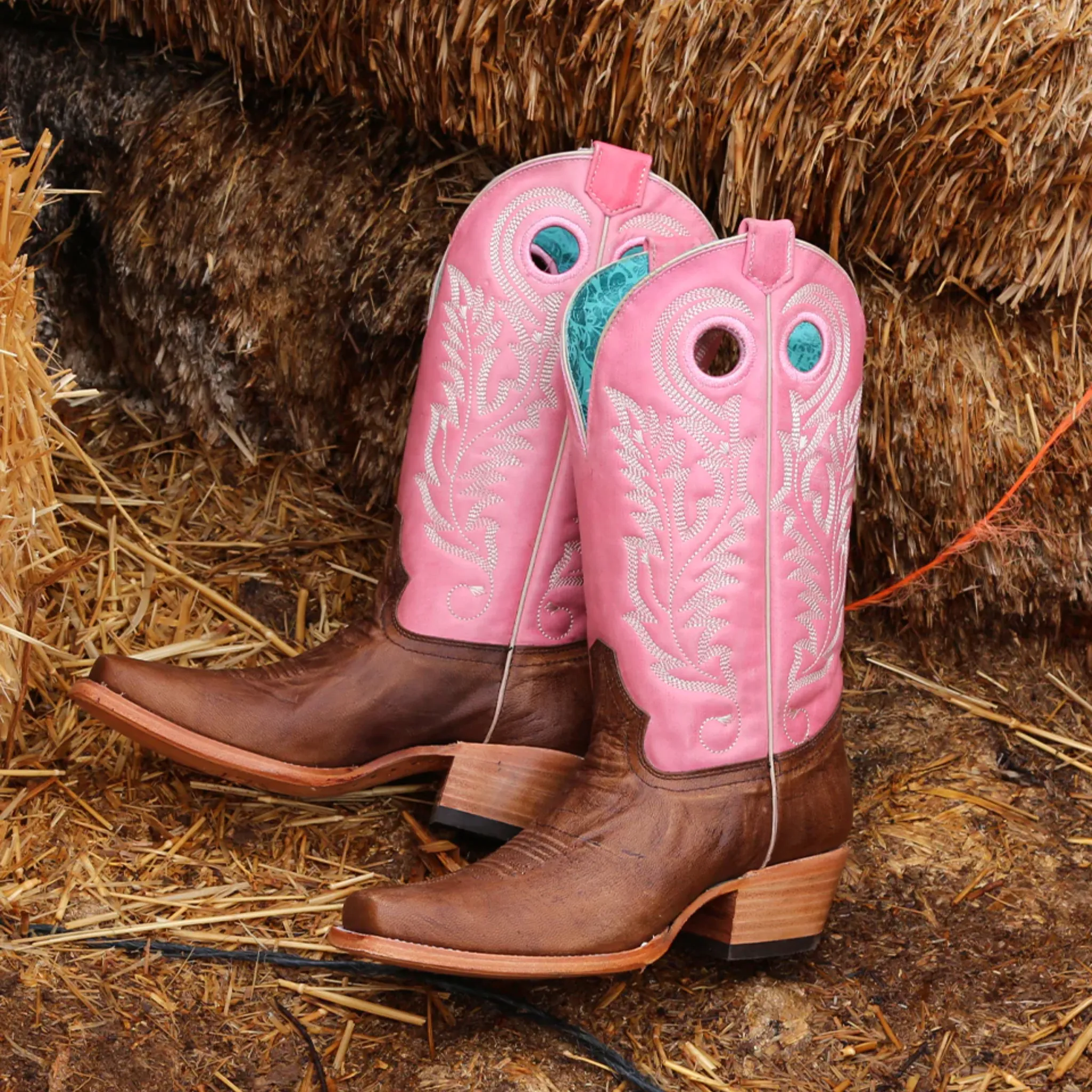 CORRAL WOMEN'S BROWN & PINK EMBROIDERY WESTERN BOOT - A4459