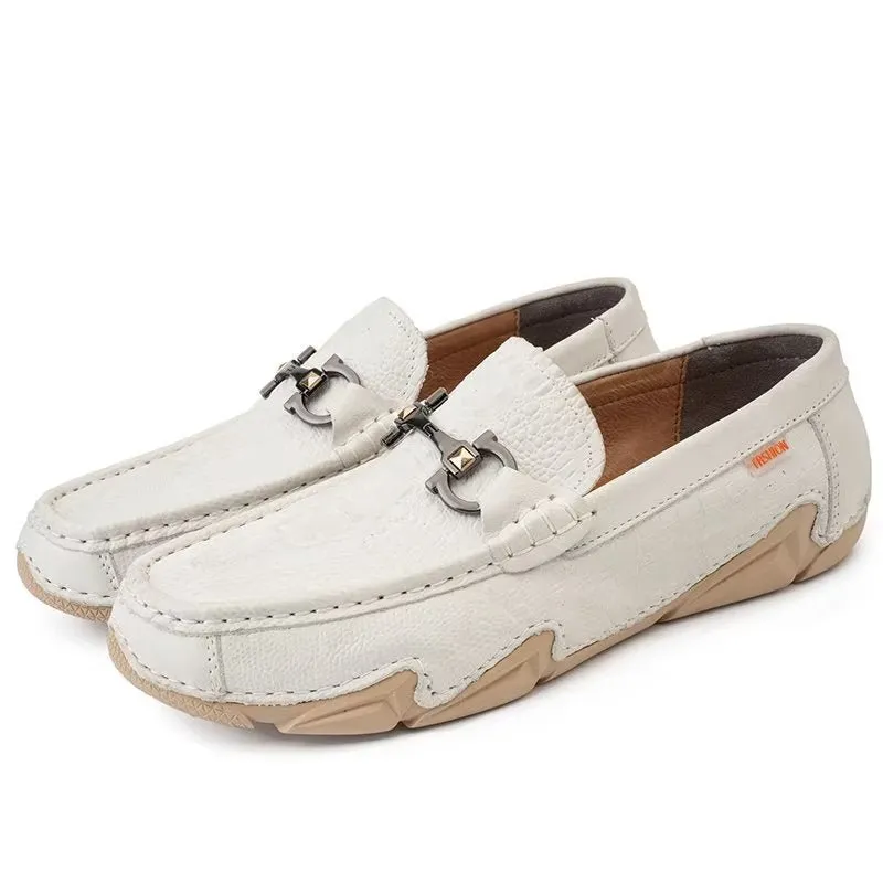CrocoLux Cow Leather Chic Casual Shoes
