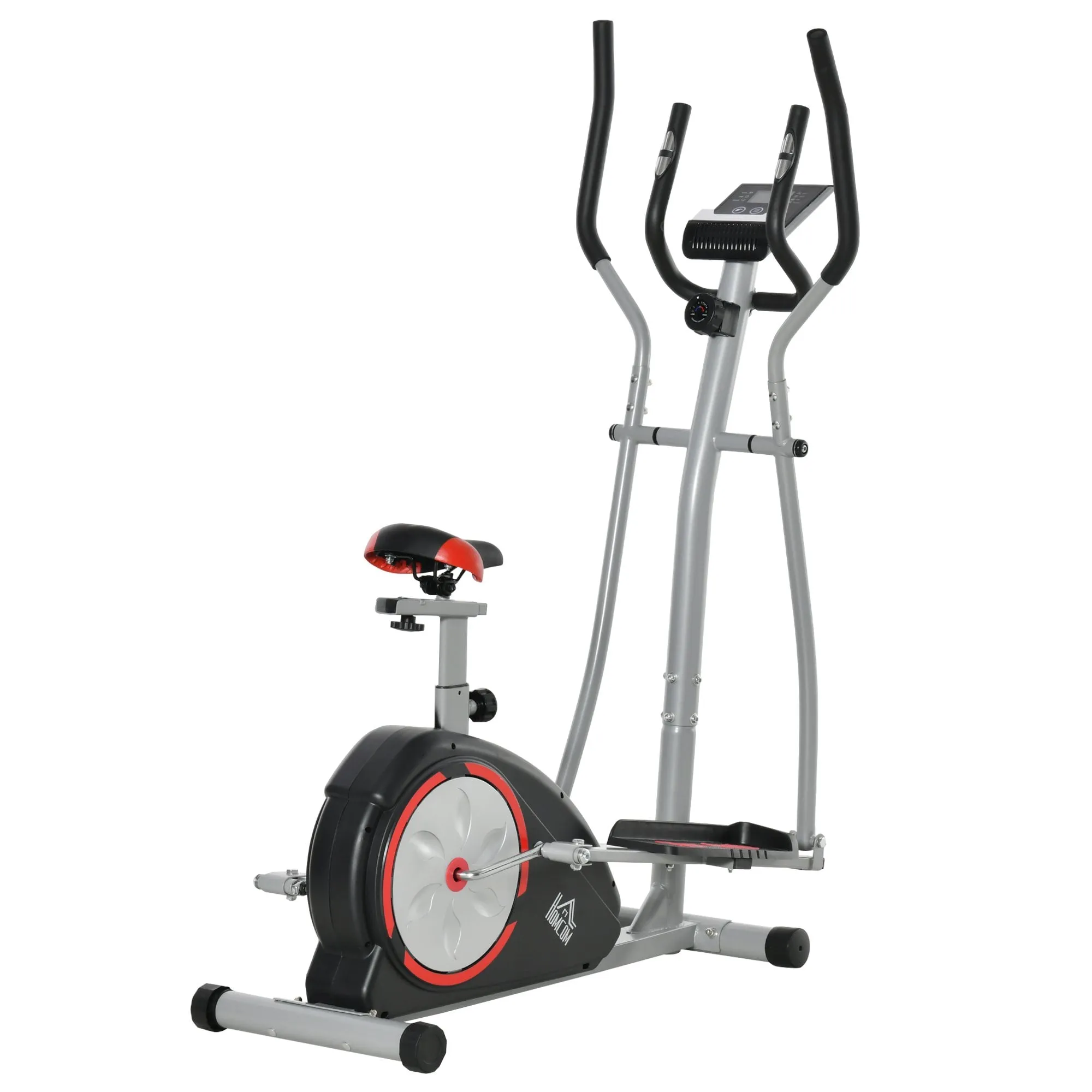 Elliptical Trainer Cardio Workout Exercise Bike Cross Trainer with 6KG Flywheel, Magnetic Resistance, LCD Digital Monitor, Great for Home Office Gym, Black Bike/