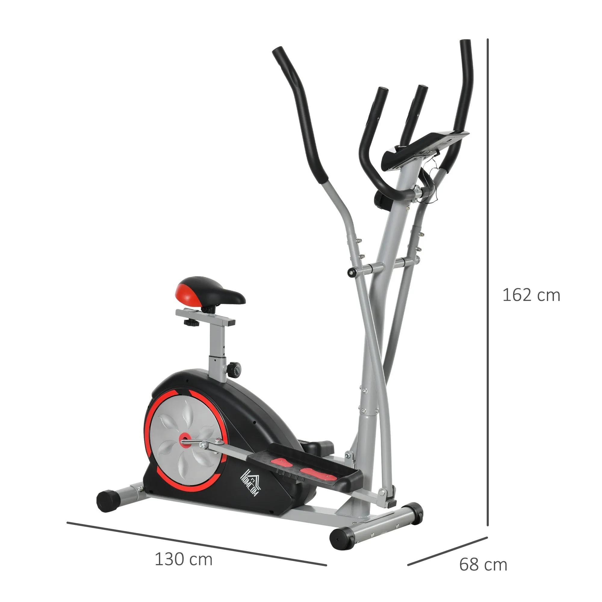 Elliptical Trainer Cardio Workout Exercise Bike Cross Trainer with 6KG Flywheel, Magnetic Resistance, LCD Digital Monitor, Great for Home Office Gym, Black Bike/