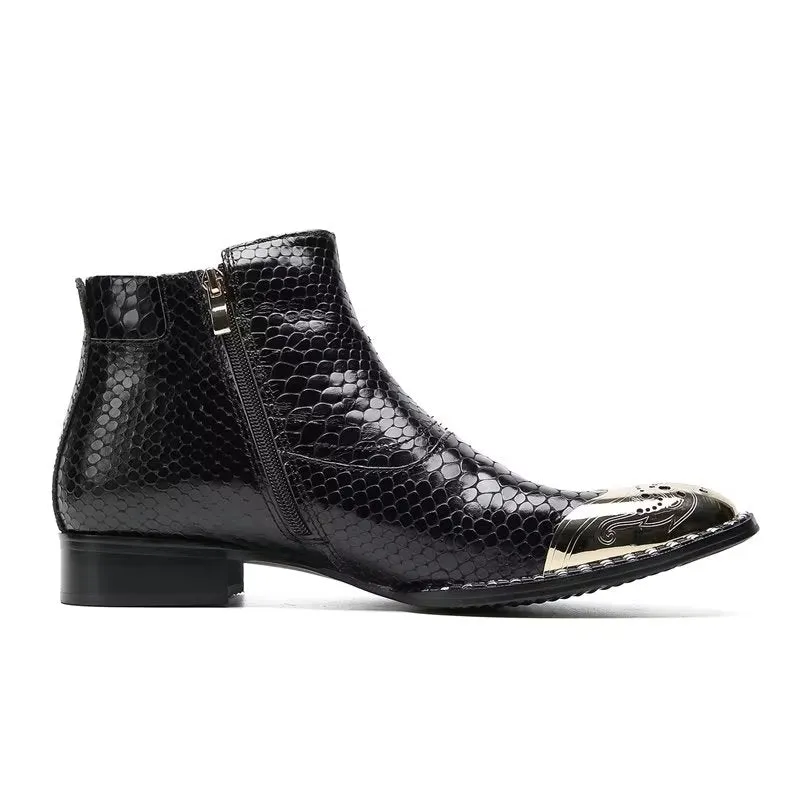 Genuine Leather Elegant British Zipper Calf Boots