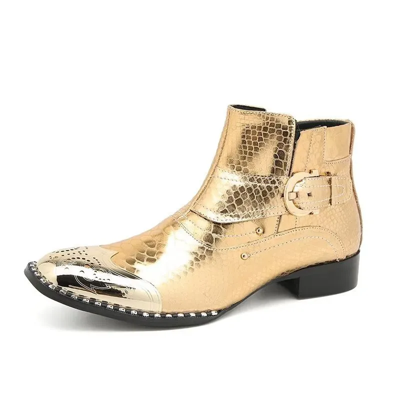 Genuine Leather Elegant British Zipper Calf Boots