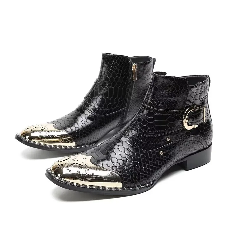 Genuine Leather Elegant British Zipper Calf Boots