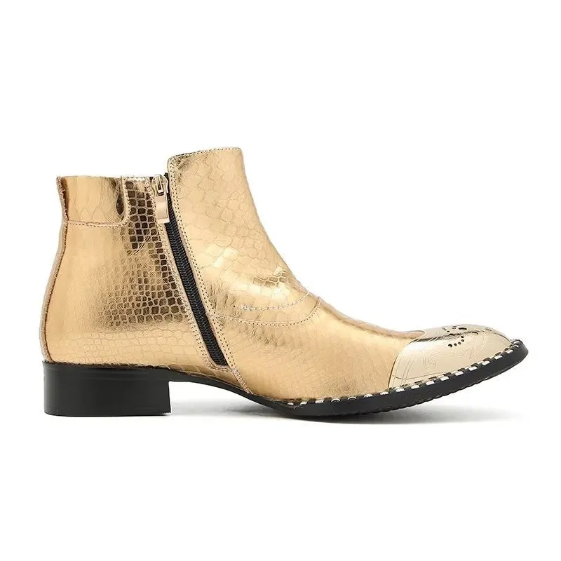 Genuine Leather Elegant British Zipper Calf Boots