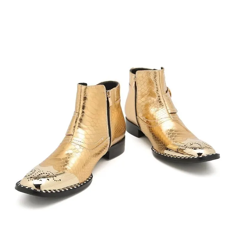 Genuine Leather Elegant British Zipper Calf Boots