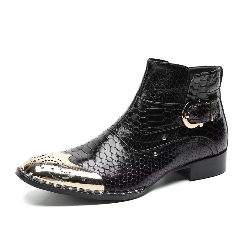 Genuine Leather Elegant British Zipper Calf Boots