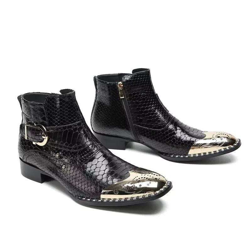 Genuine Leather Elegant British Zipper Calf Boots