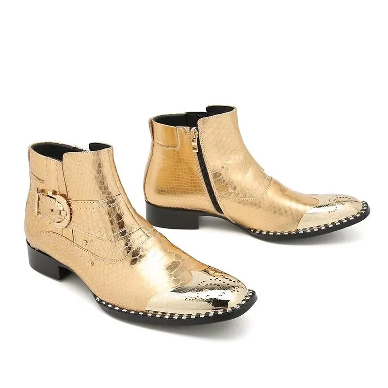 Genuine Leather Elegant British Zipper Calf Boots
