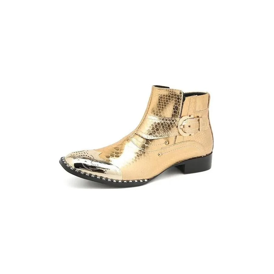 Genuine Leather Elegant British Zipper Calf Boots