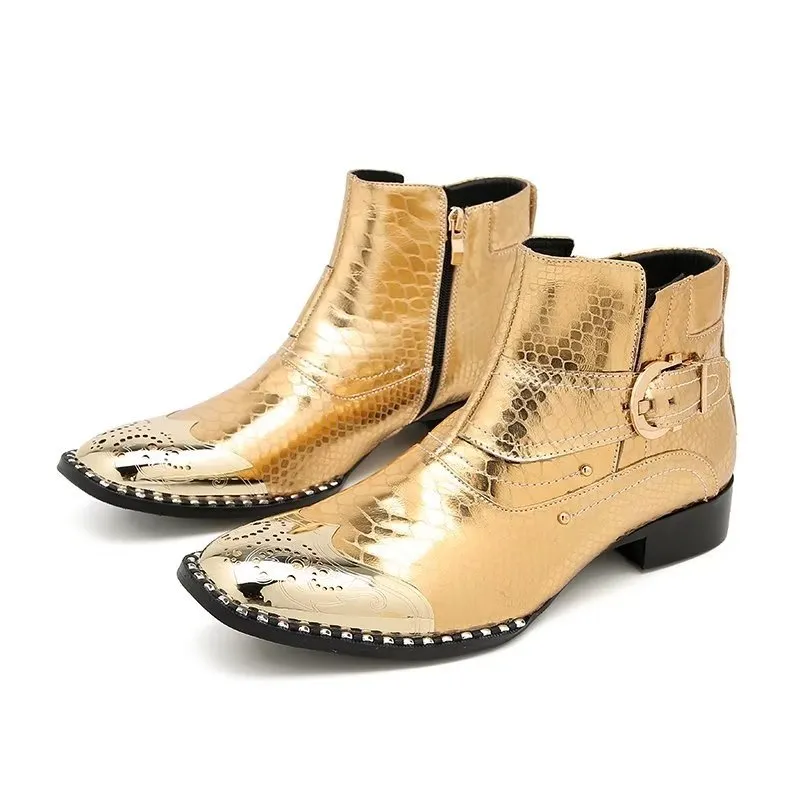 Genuine Leather Elegant British Zipper Calf Boots