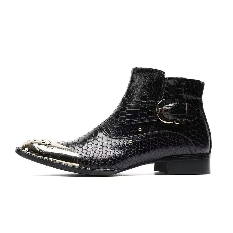 Genuine Leather Elegant British Zipper Calf Boots
