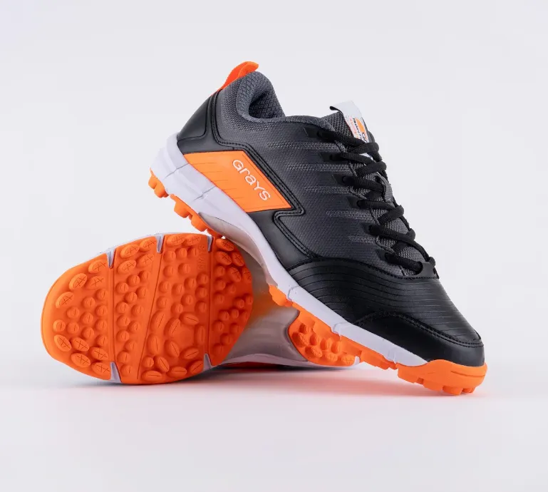 Grays Kids Hockey Shoe Flash 3.0 Jr Shoe Black/Orange