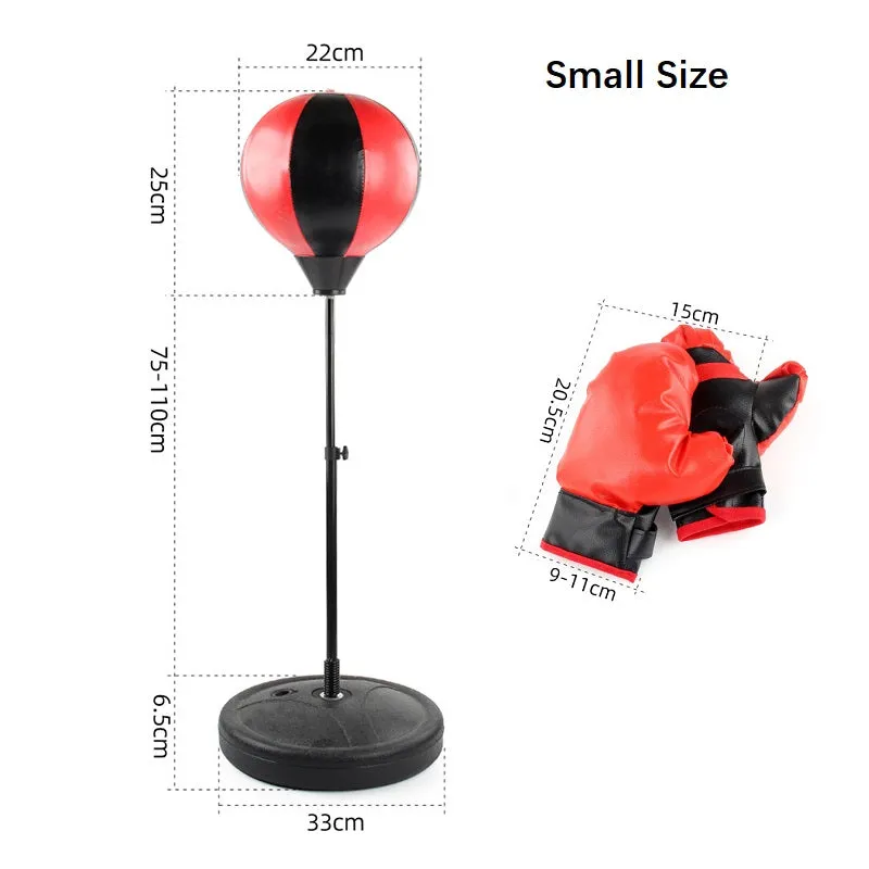 Kids Punching Bag with Boxing Gloves Standing Punching Ball Toy Set