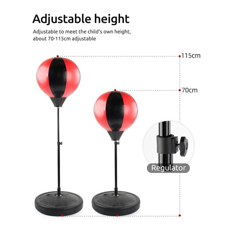 Kids Punching Bag with Boxing Gloves Standing Punching Ball Toy Set