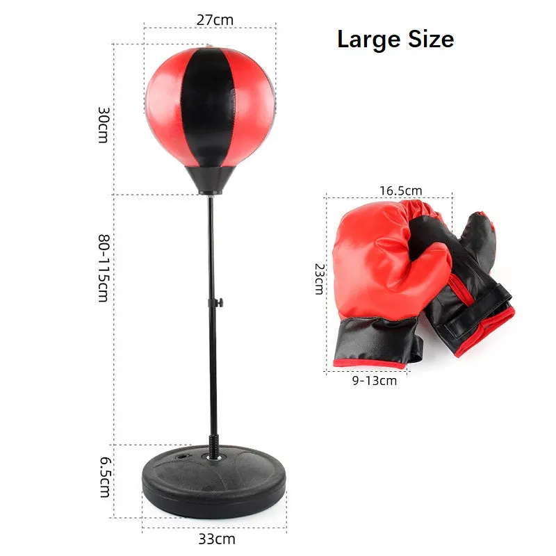 Kids Punching Bag with Boxing Gloves Standing Punching Ball Toy Set