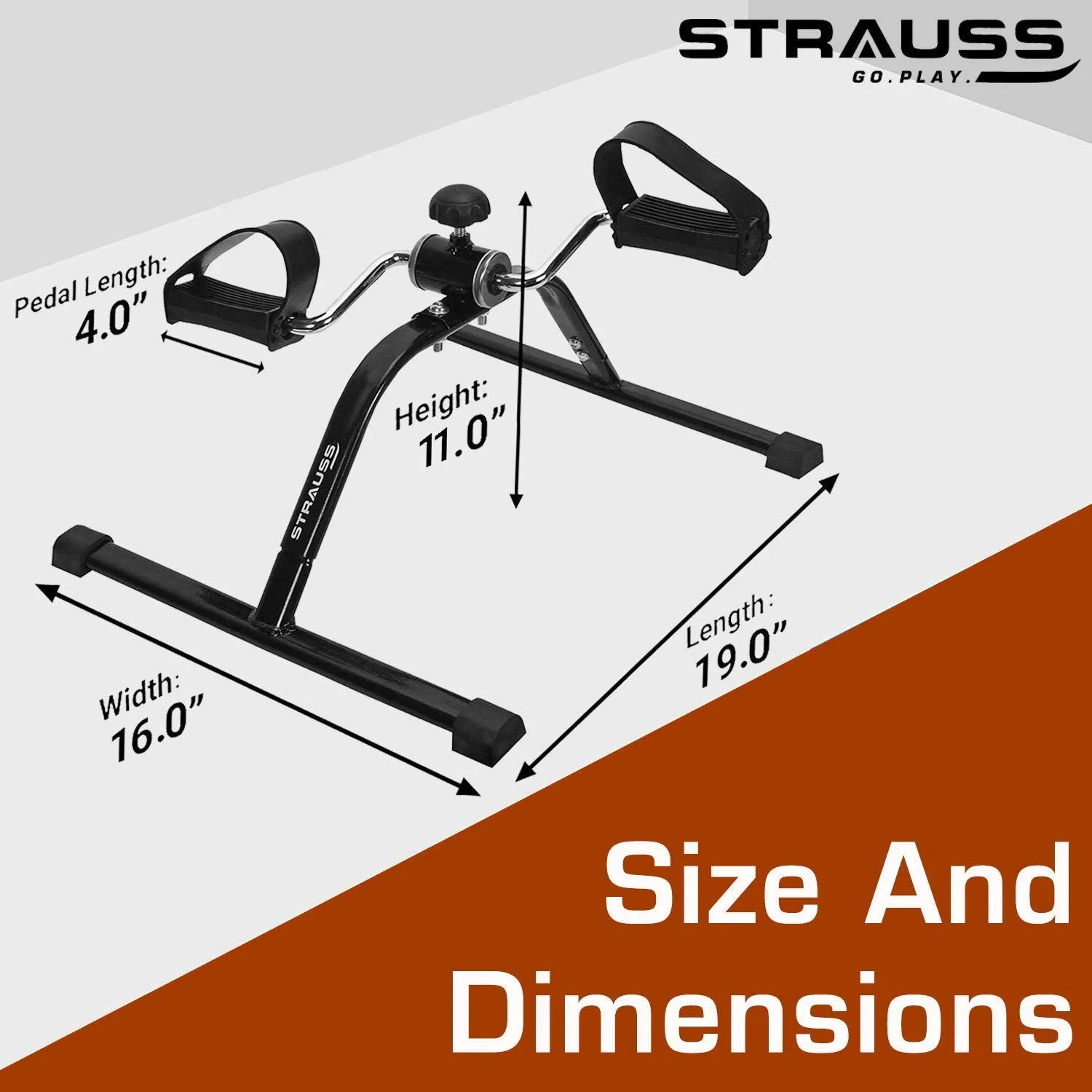Strauss Mini Cycle Exercise Bike, (Black)