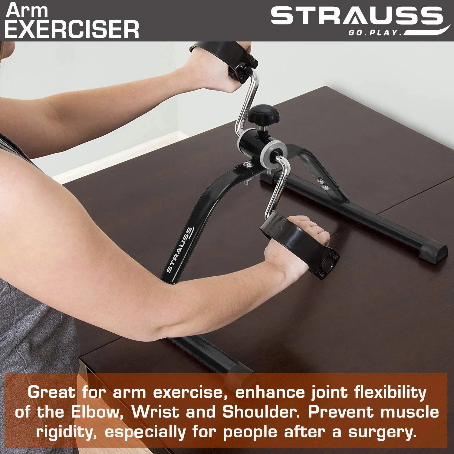 Strauss Mini Cycle Exercise Bike, (Black)