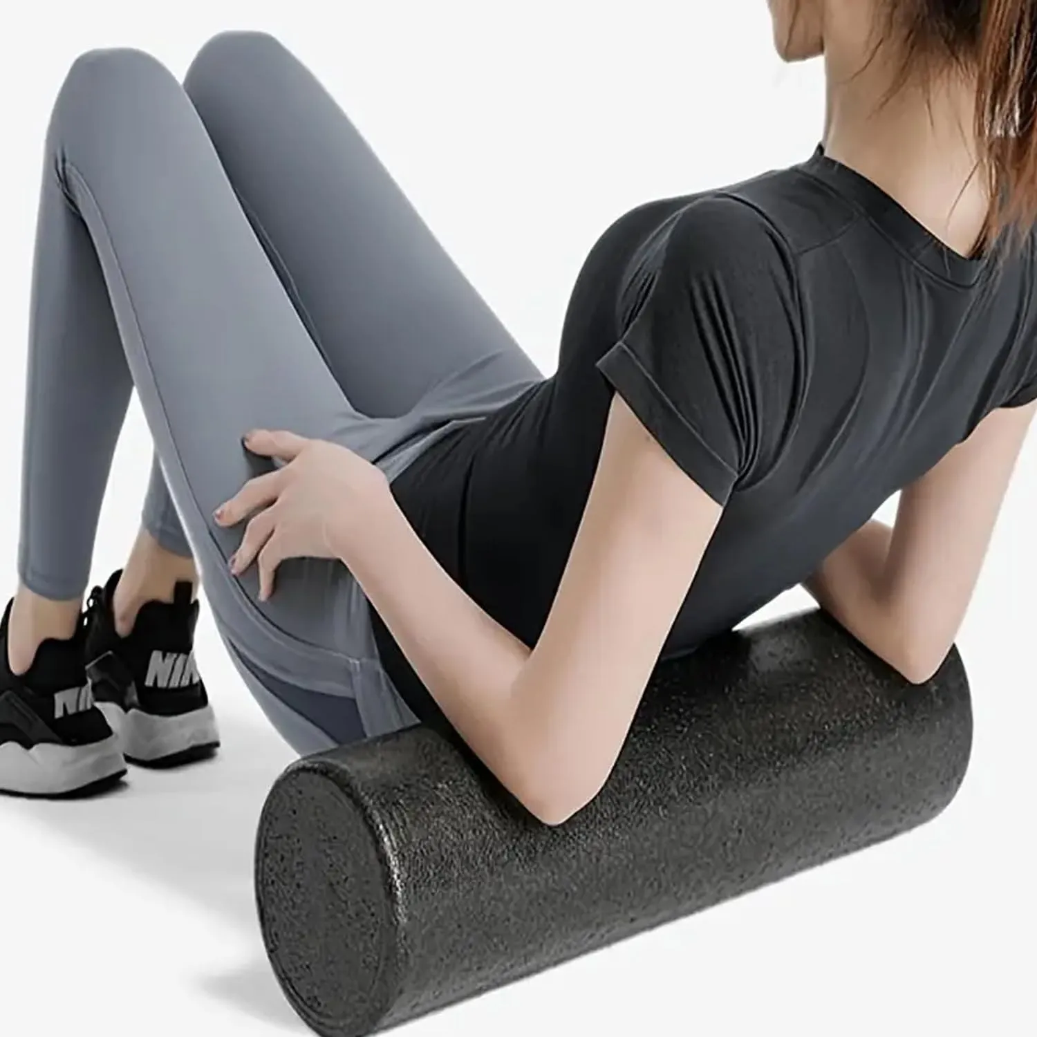 Urbane Home Foam Roller For Exercise, Back Pain, Knee Pain (Black)