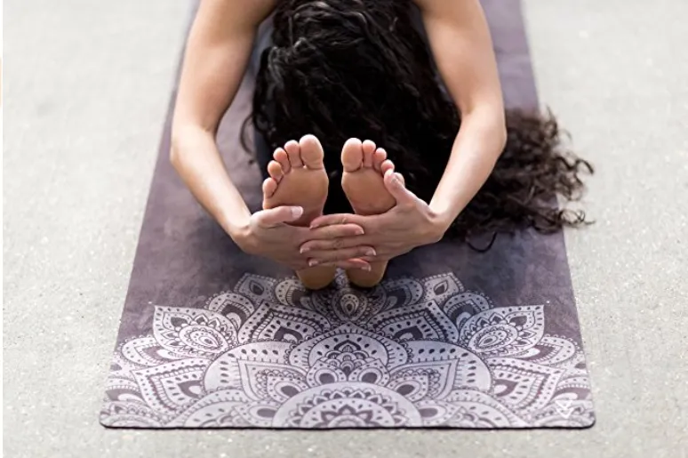 Yoga Floor Mat Gym 70  X24 Mat Extra Thick Exercise Fitness Non Slip Flooring Fitness Yoga Mat Pad Workout Pilates W Strap 72 Fitness Yoga Workout -Mandala Black